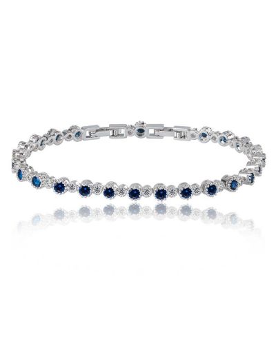Hollywood Sensation Cubic Zirconia Tennis Bracelet with Round Cut Cubic Zirconia