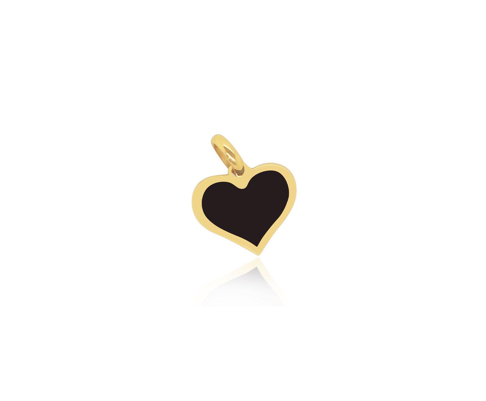Кулон в форме сердца из оникса, 14K золото