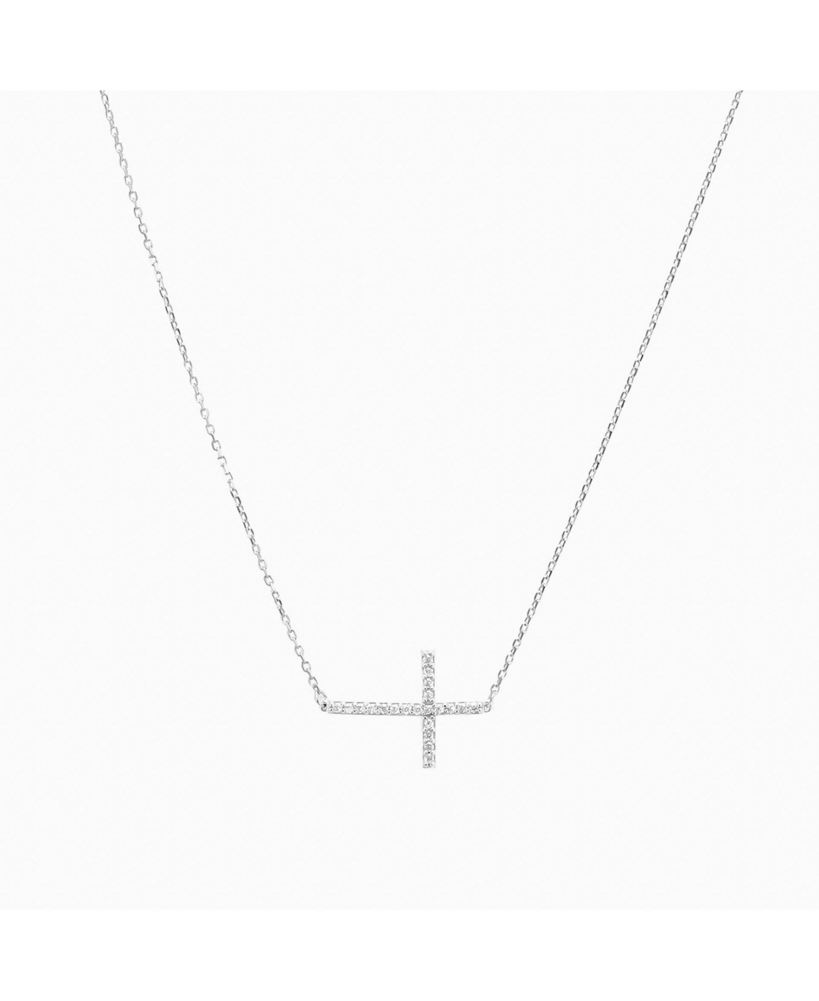Ожерелье-кулон Bearfruit Jewelry Sterling Silver 18k Gold Plated Horizontal Cross