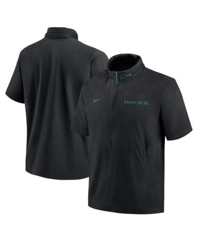 Nike Мужская толстовка на молнии Oregon Ducks 2024 Sideline Coach, черная, с коротким рукавом