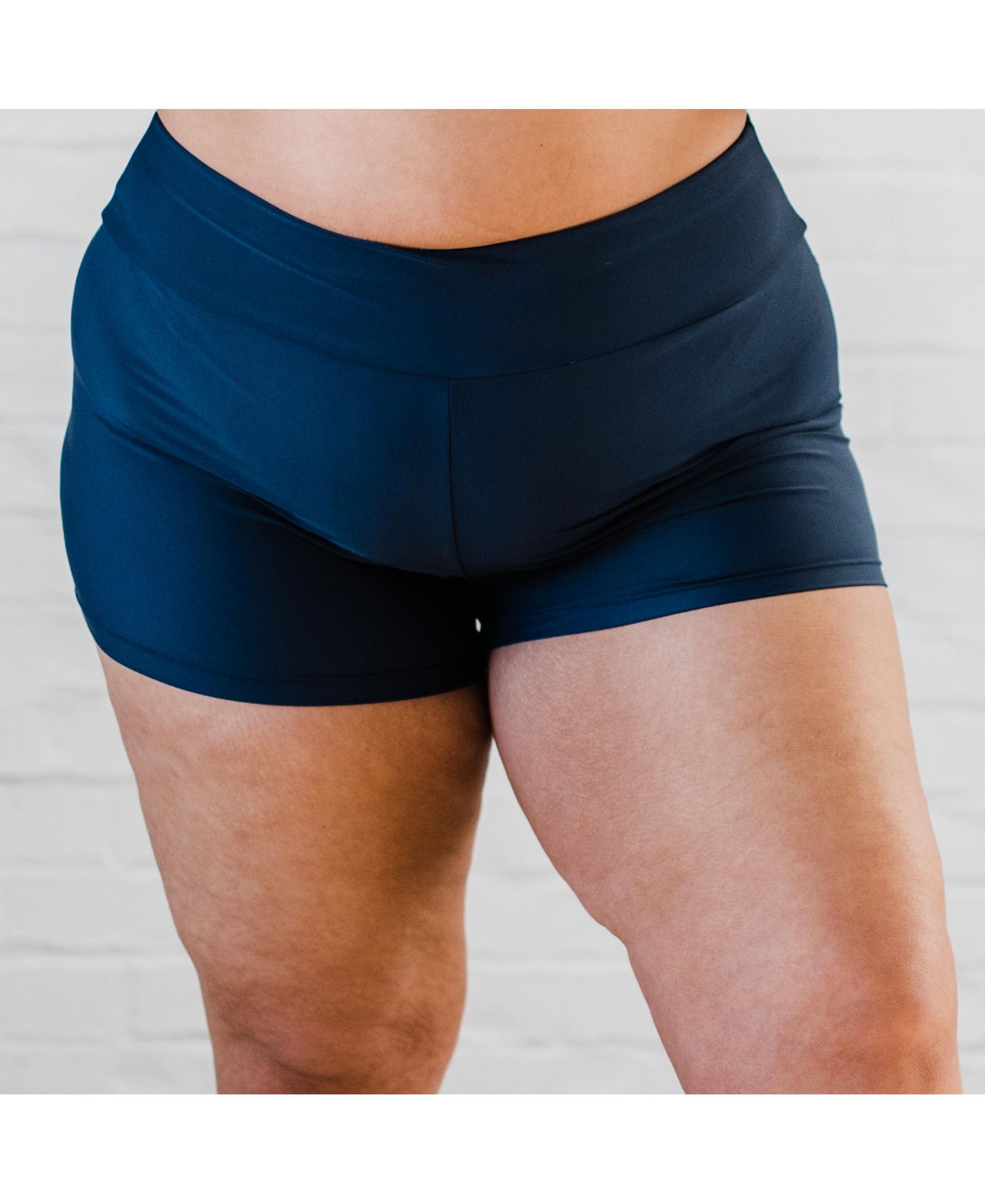 Calypsa Plus Size Chlorine Resistant High Waisted Swim Shorts