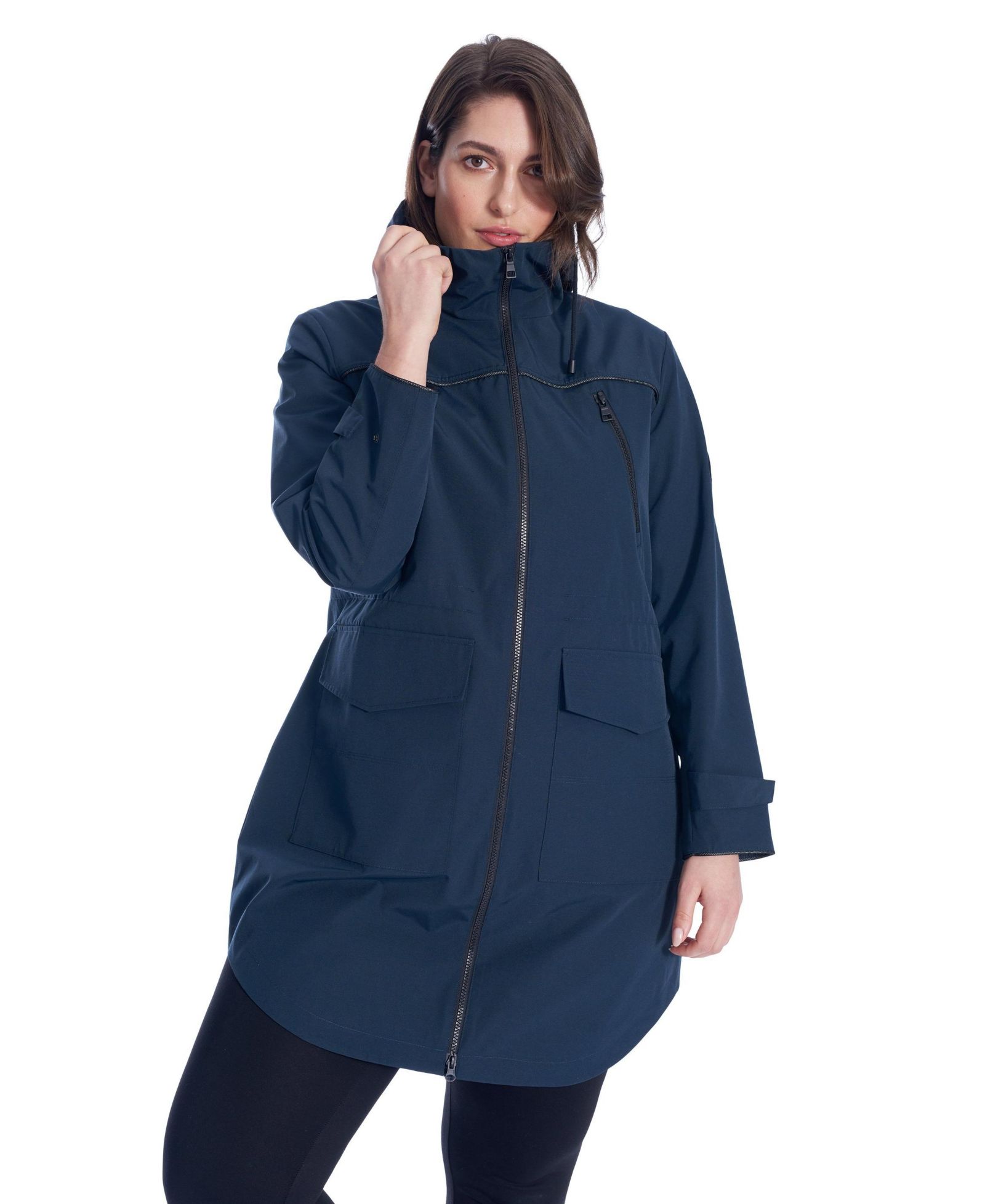 Женский Plus Size непромокаемый плащ с капюшоном на завязках