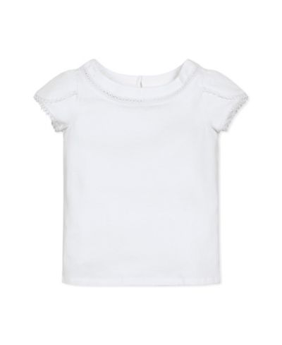Hope & Henry Baby Girls Hope and Henry Short Sleeve Knit Top with Tulip Sleeves