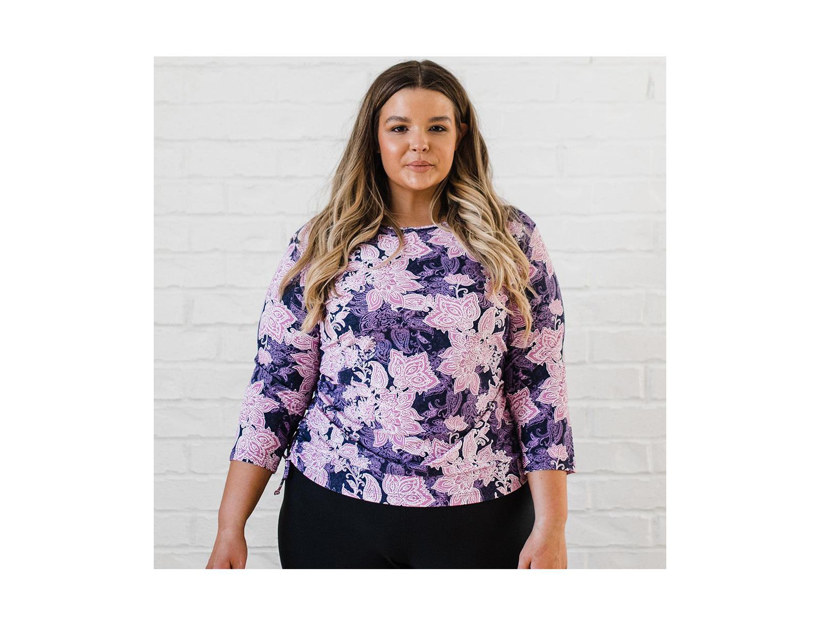 Calypsa рашгард Plus Size с рукавом 3/4, Margaux, UPF 50+