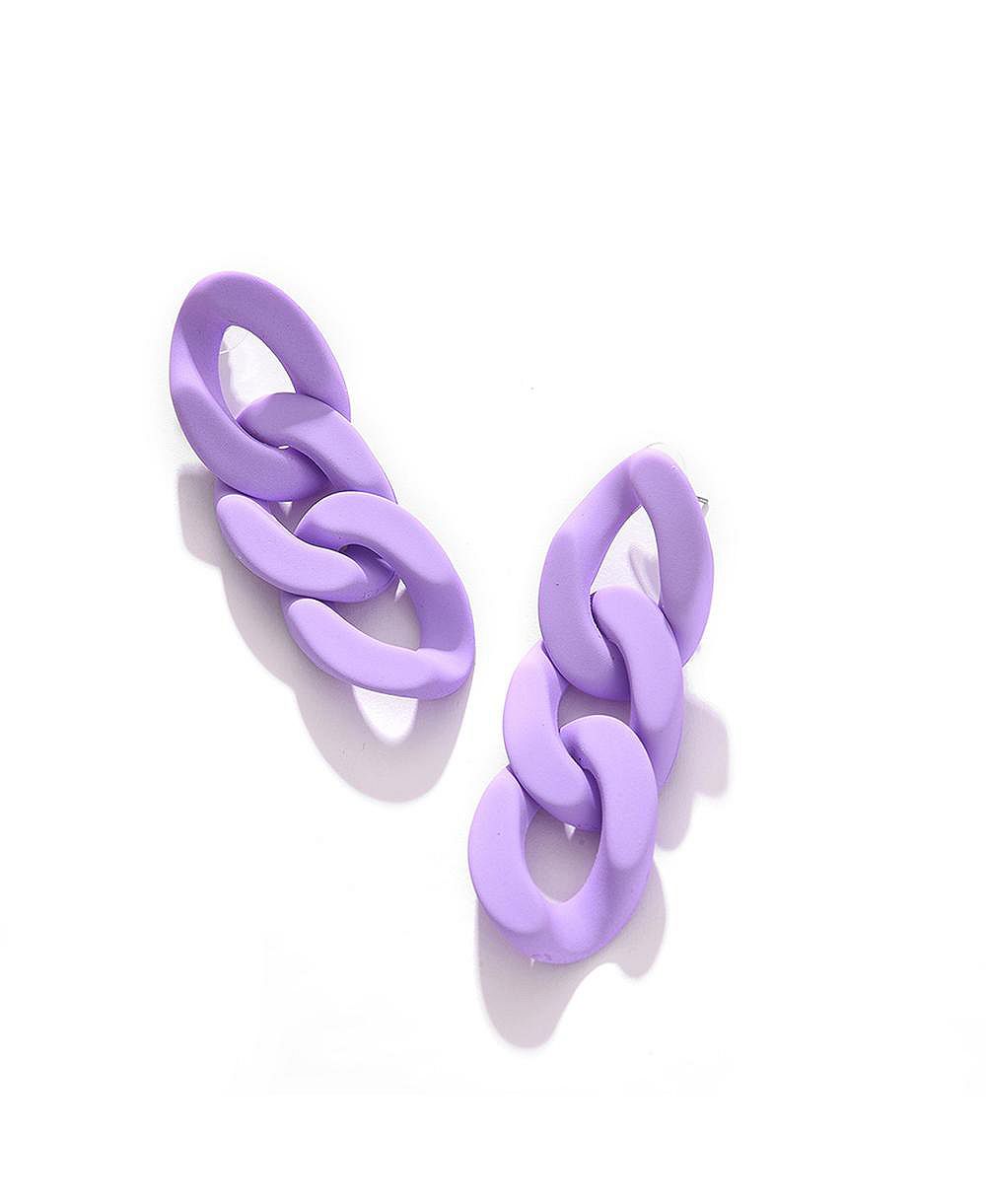 Женские серьги SOHI Purple Chainlink Drop