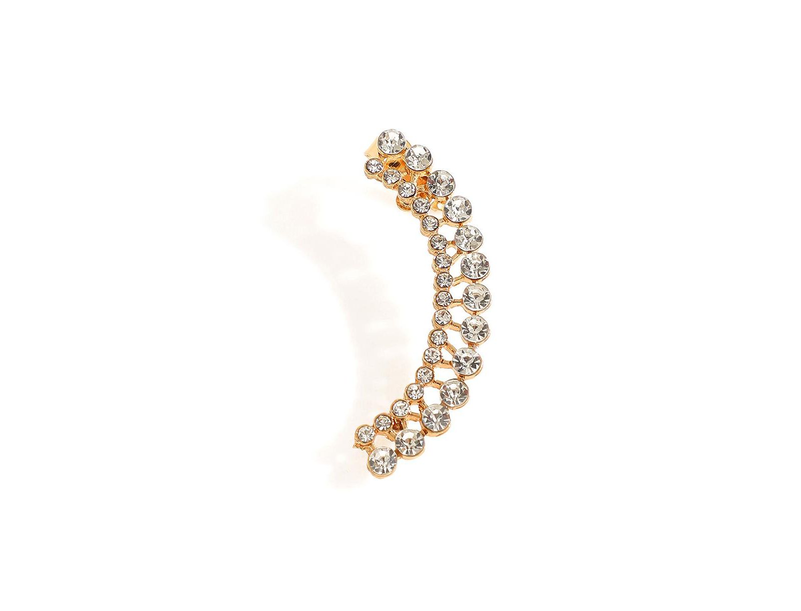 SOHI Women's Silver Embellished Cluster Earcuff Earrings