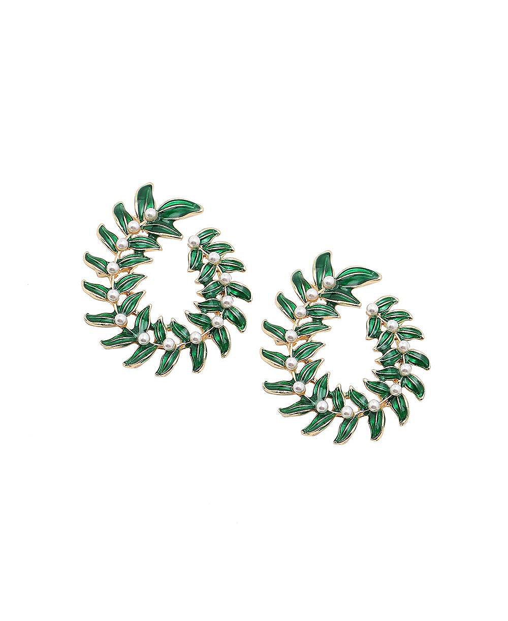 Женские серьги SOHI Green Wreath