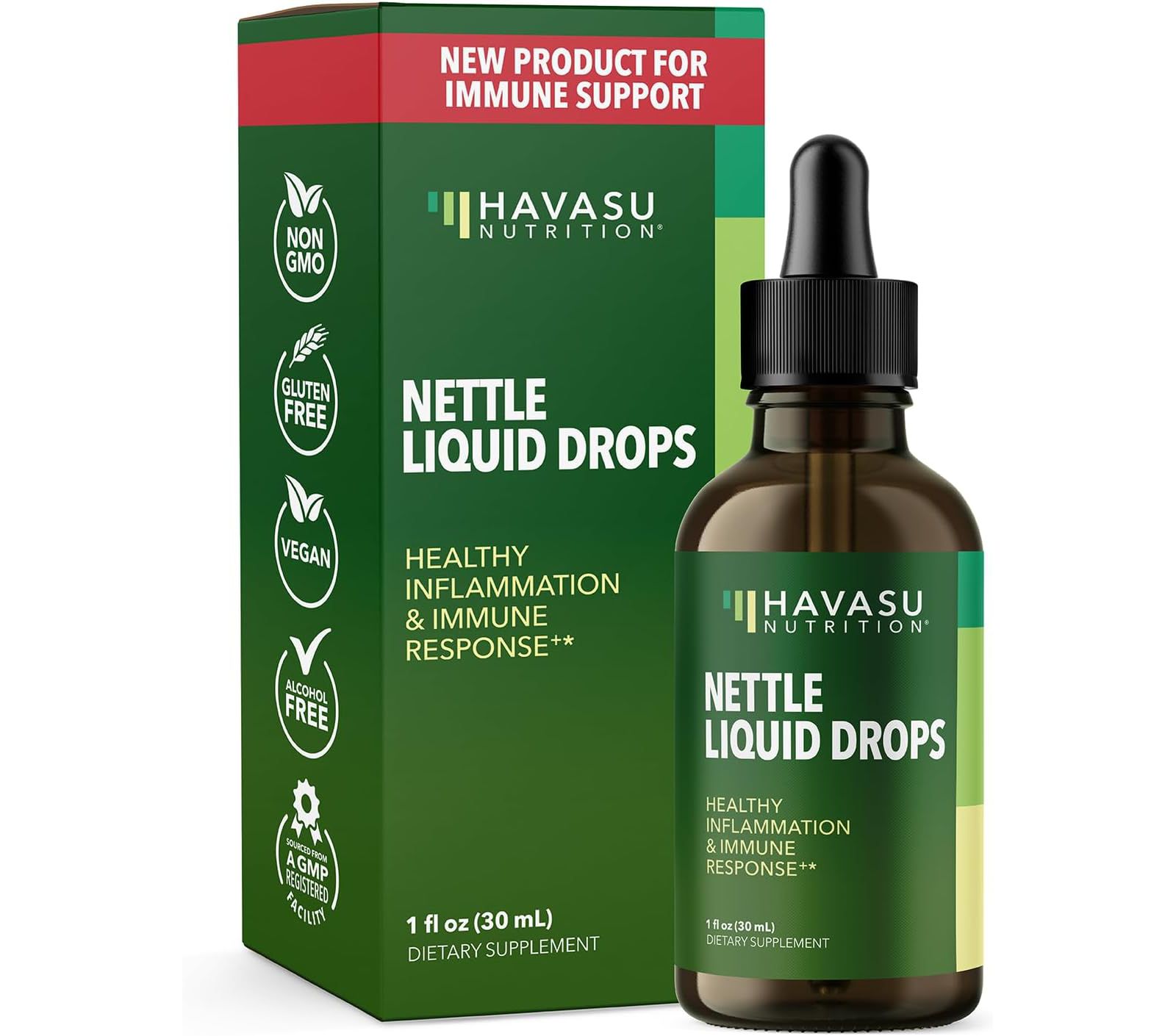 Organic Stinging Nettle Liquid Drops, Prostate, Joint & Immune Health, Healthy Detoxification, Unflavored, Havasu Nutrition, 1 fl oz