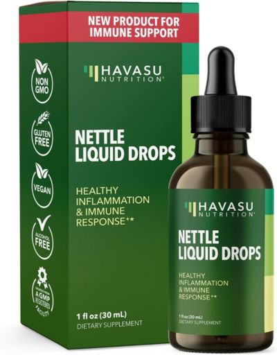 Organic Stinging Nettle Liquid Drops, Prostate, Joint & Immune Health, Healthy Detoxification, Unflavored, Havasu Nutrition, 1 fl oz