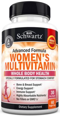 Women's Multivitamin Capsule, Energy Supplement for Women, Whole Body Health Vitamins, Bioschwartz, 60ct