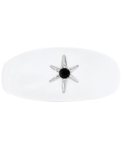 Lab-Grown White Sapphire (1/20 ct. tw.) & Enamel Star Ring in Sterling Silver (Also in Black Spinel)