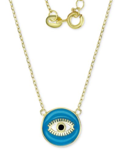 Подвеска Evil Eye из серебра с позолотой 14k Gold