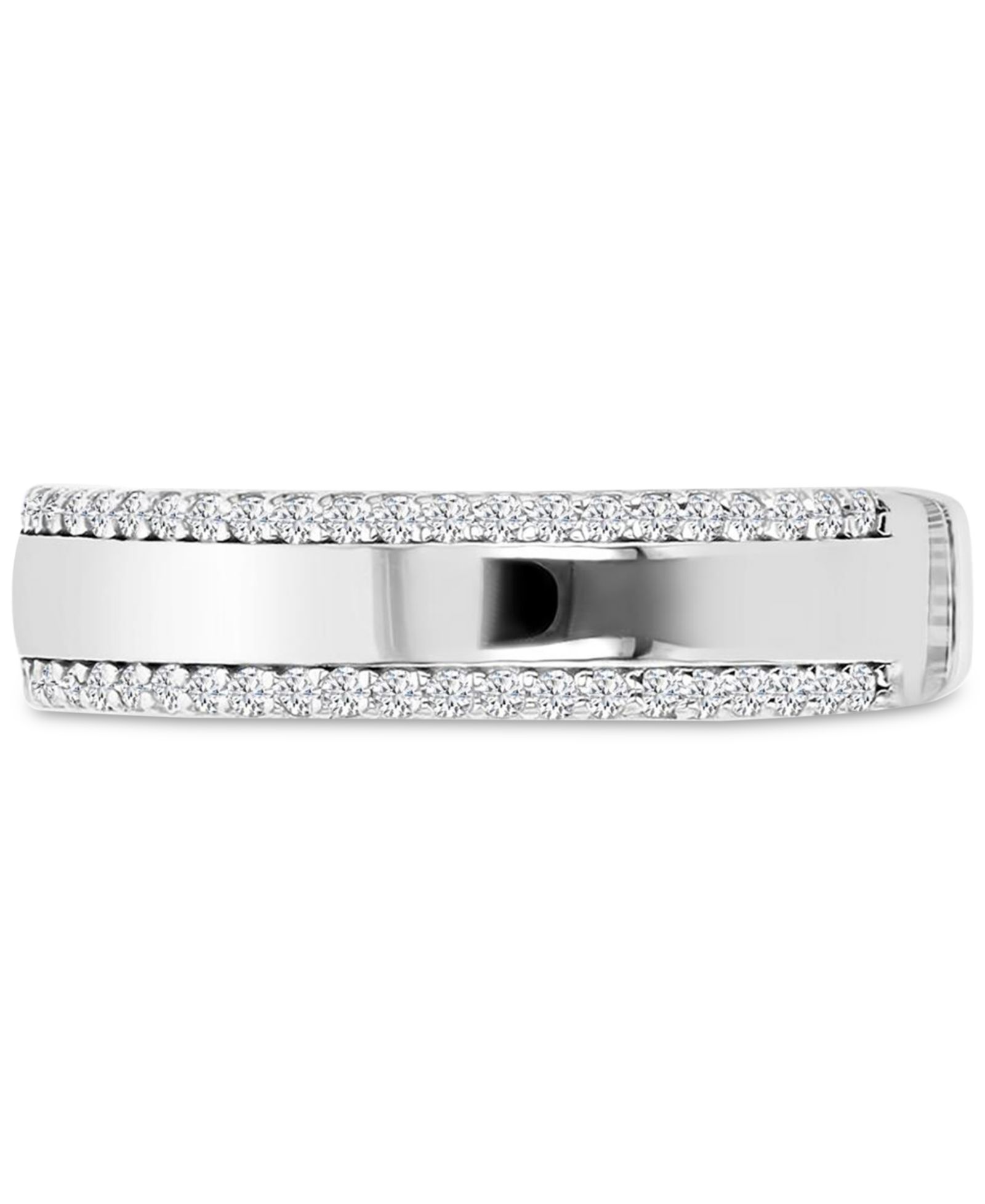 Полированное кольцо Cubic Zirconia Double Border