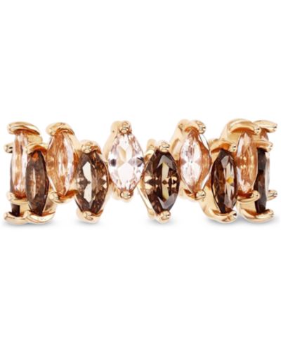 Macy's Кольцо с имитацией морганита Nano (2-3/8 ct. t.w.) и кубическим цирконием Marquise Eternity Band в 14k Rose Gold-Plated Sterling Silver