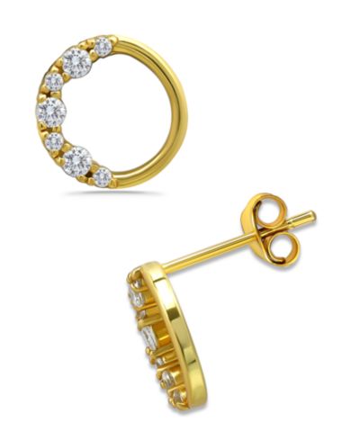 Серьги-гвоздики Giani Bernini Cubic Zirconia Circle из стерлингового серебра