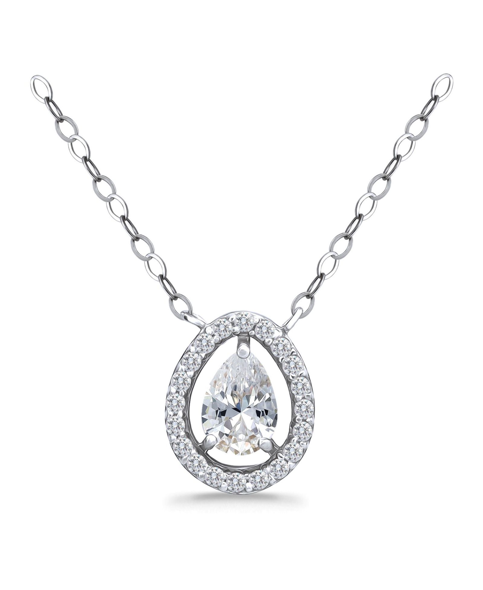 Подвеска Giani Bernini Cubic Zirconia Pear Halo в 18k Gold-Plated Sterling Silver, 16" + 2"