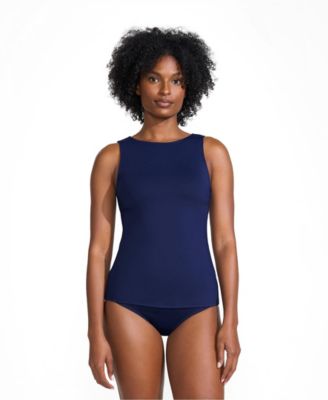 Женский слитный купальник Lands' End Women's Long High Neck UPF 50 Sun Protection Modest Tankini Swimsuit Top