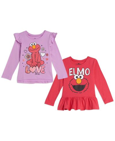 Детские футболки Sesame Street для девочек, набор из 2 шт.
