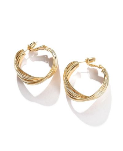 Серьги SOHI Women's Gold Twisted Hoop