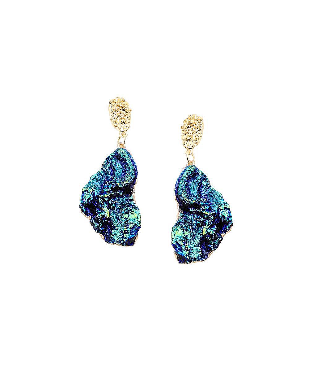 SOHI Women's Silver  Embellished Cluster Earcuff Earrings