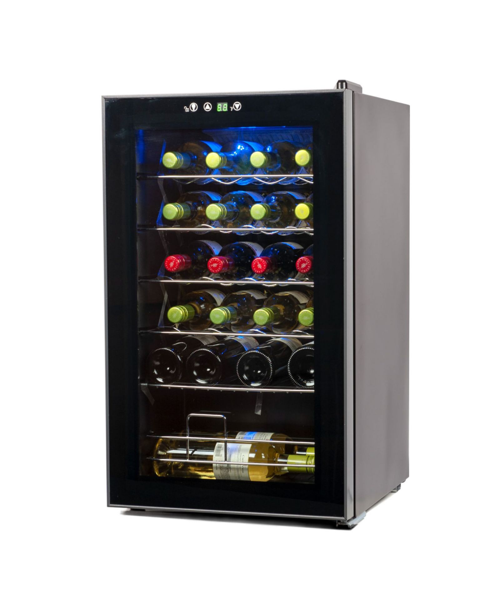 BLACK+DECKER 24 Bottle Wine Fridge, Compressor Cooling Wine Cooler Refrigerator with Interior Light