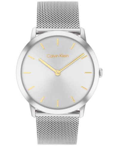 Женские часы Calvin Klein Exceptional со стальным сетчатым браслетом серебристого цвета 37mm