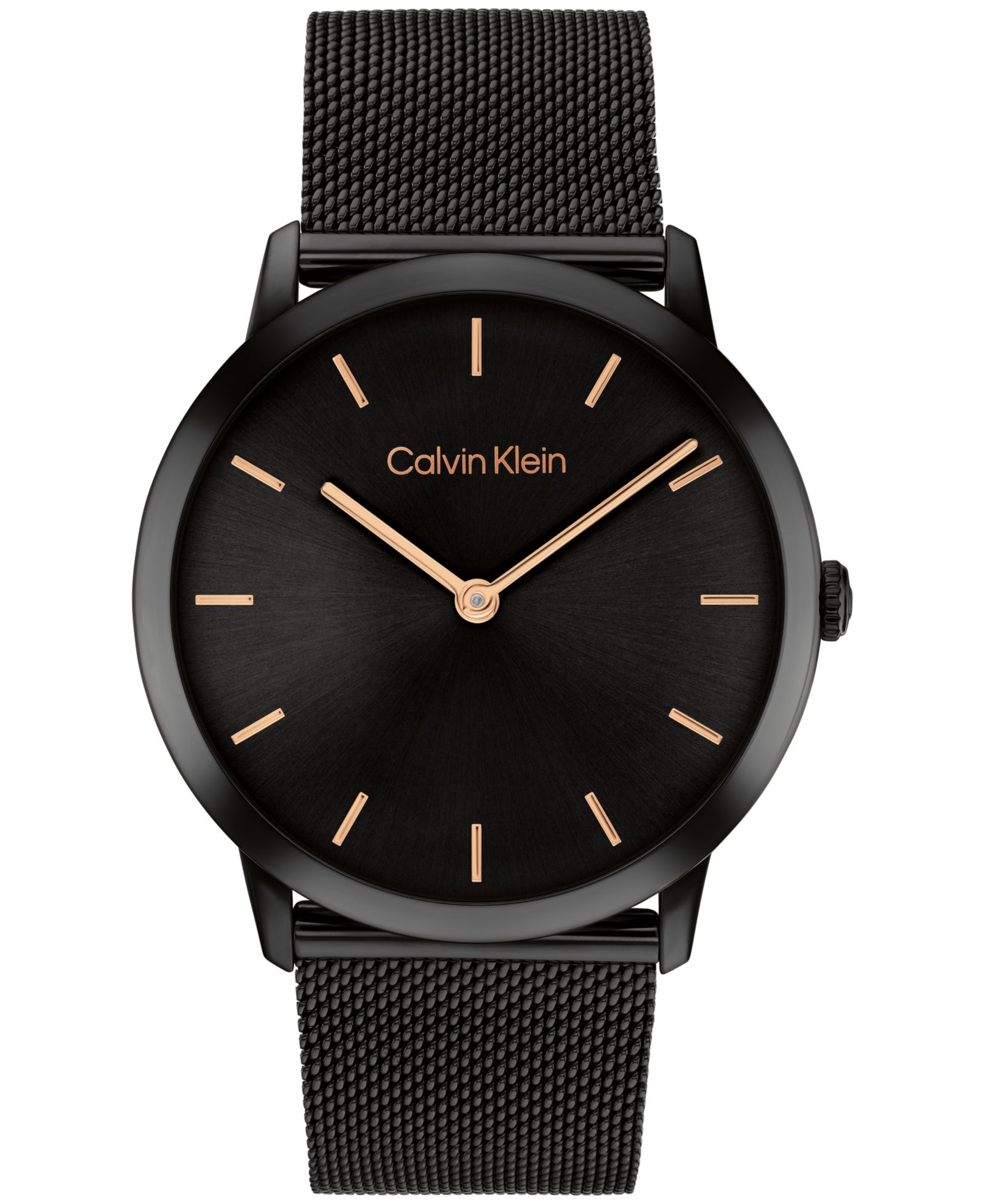 Женские часы Calvin Klein Exceptional Black Stainless Steel Mesh Bracelet 37mm