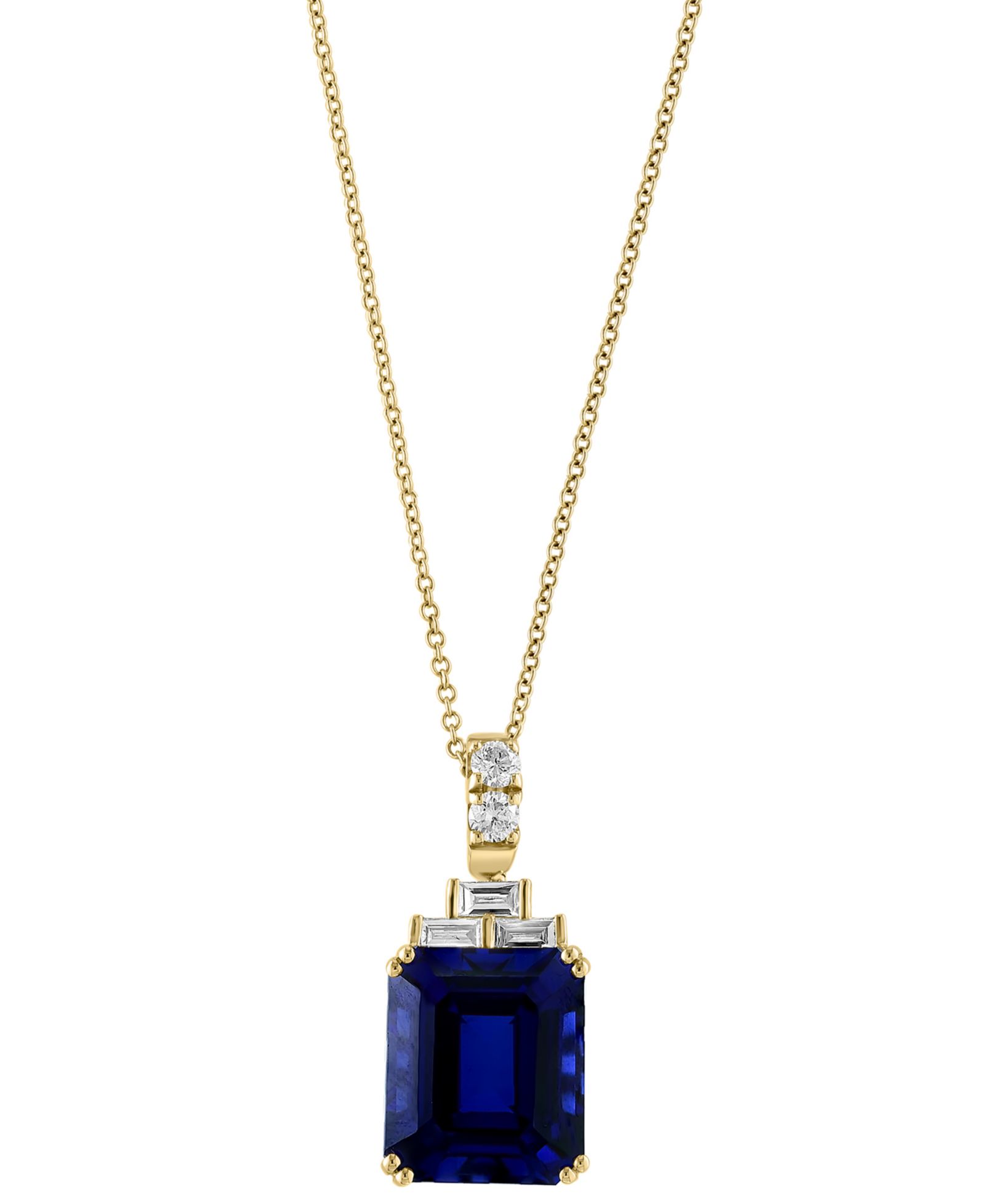 EFFY® Подвеска с сапфиром и бриллиантом, 18", 14k Gold