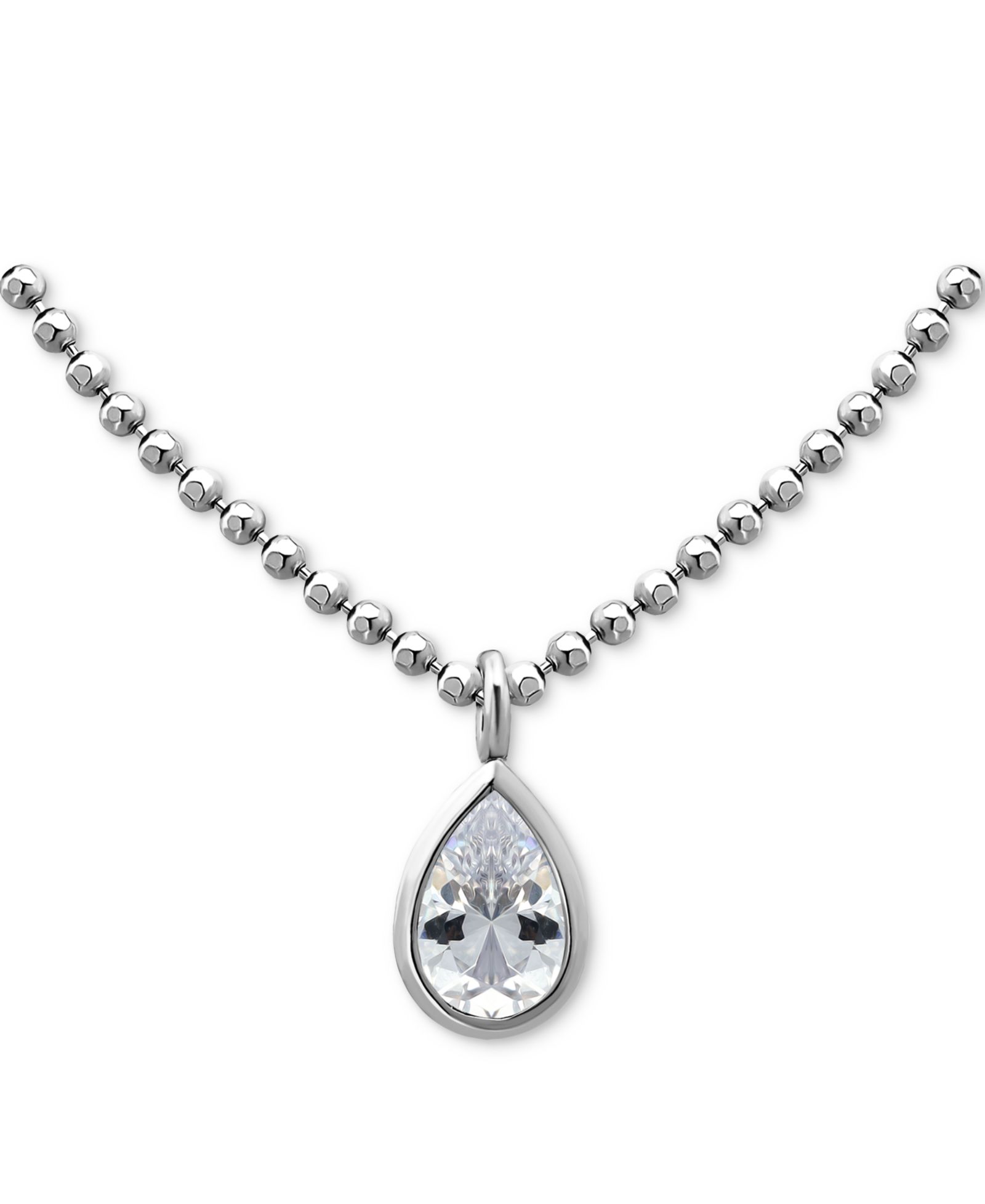 Подвеска Giani Bernini Cubic Zirconia Pear Bezel в 18k Gold-Plated Sterling Silver, 16" + 2" extender