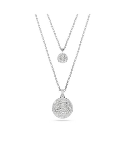 Подвеска Swarovski Meteora Layered Necklace в белом цвете с напылением Rhodium Plated, Rose-Gold Tone или Gold-Tone
