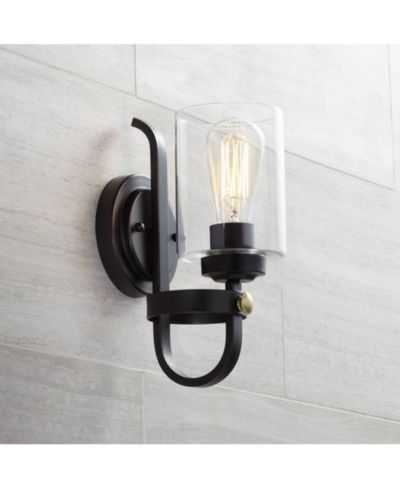 Franklin Iron Works Настенный светильник Eagleton Rustic Farmhouse, LED Clear Glass Shade