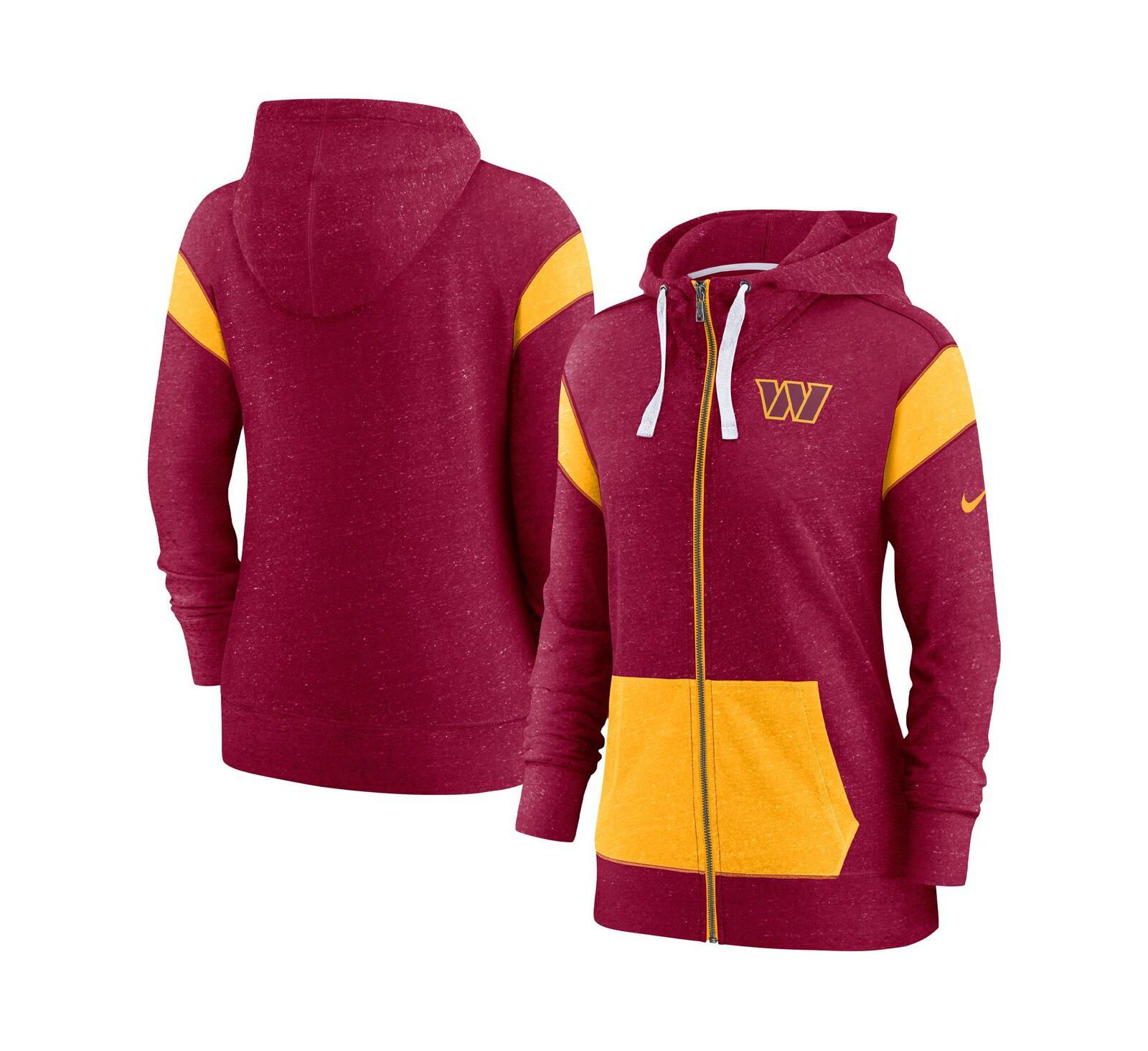Women's Nike Burgundy, Gold Washington Commanders Monaco Lightweight Full-Zip Hoodie