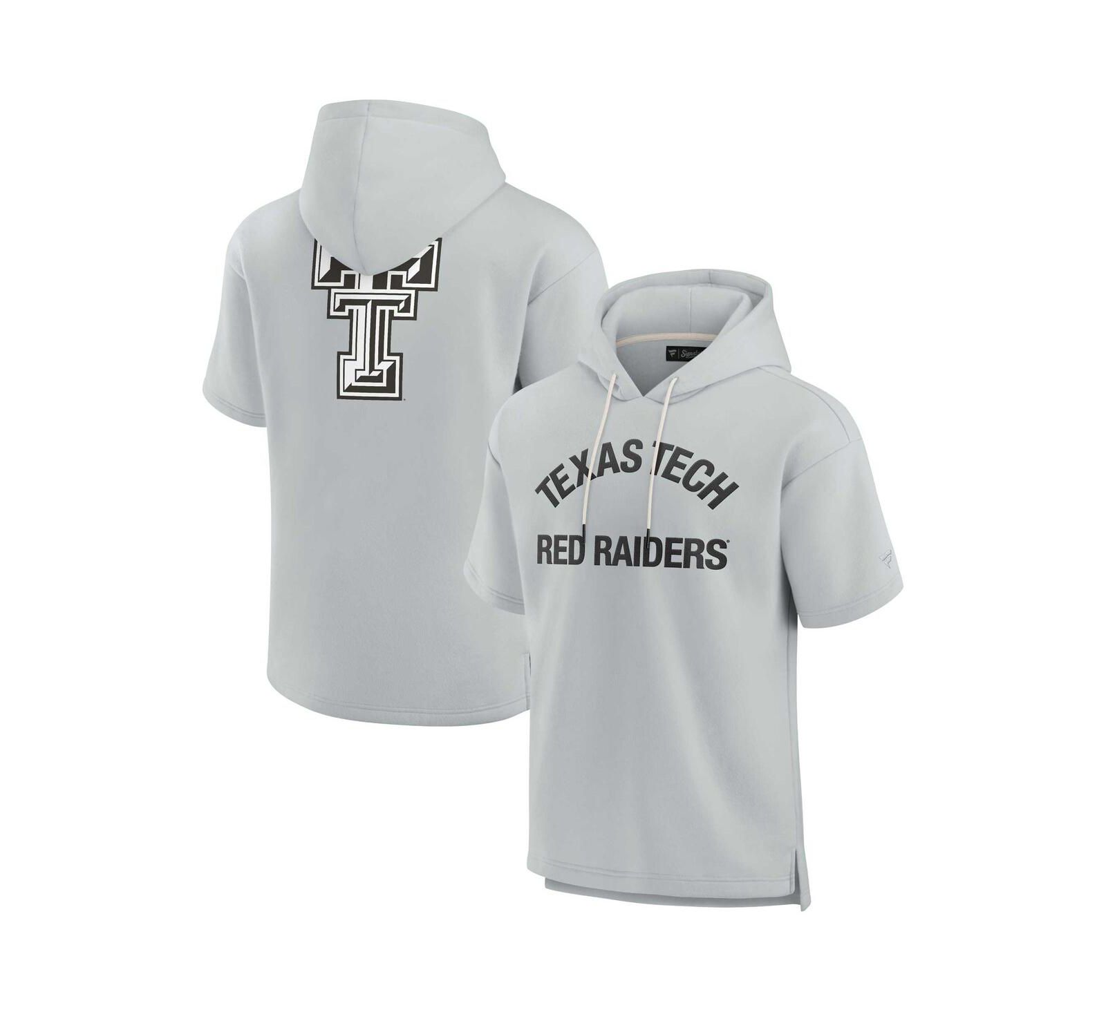 Fanatics Signature серая толстовка с коротким рукавом из мягкого флиса для фанатов Texas Tech Red Raiders, унисекс