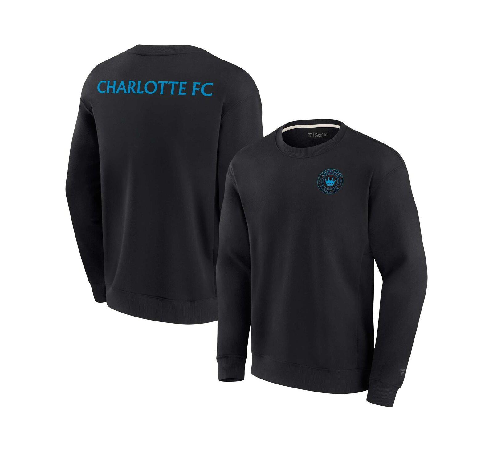 Свитшот Fanatics Signature Charlotte FC Super Soft Fleece Crew Мужской и Женский Черный