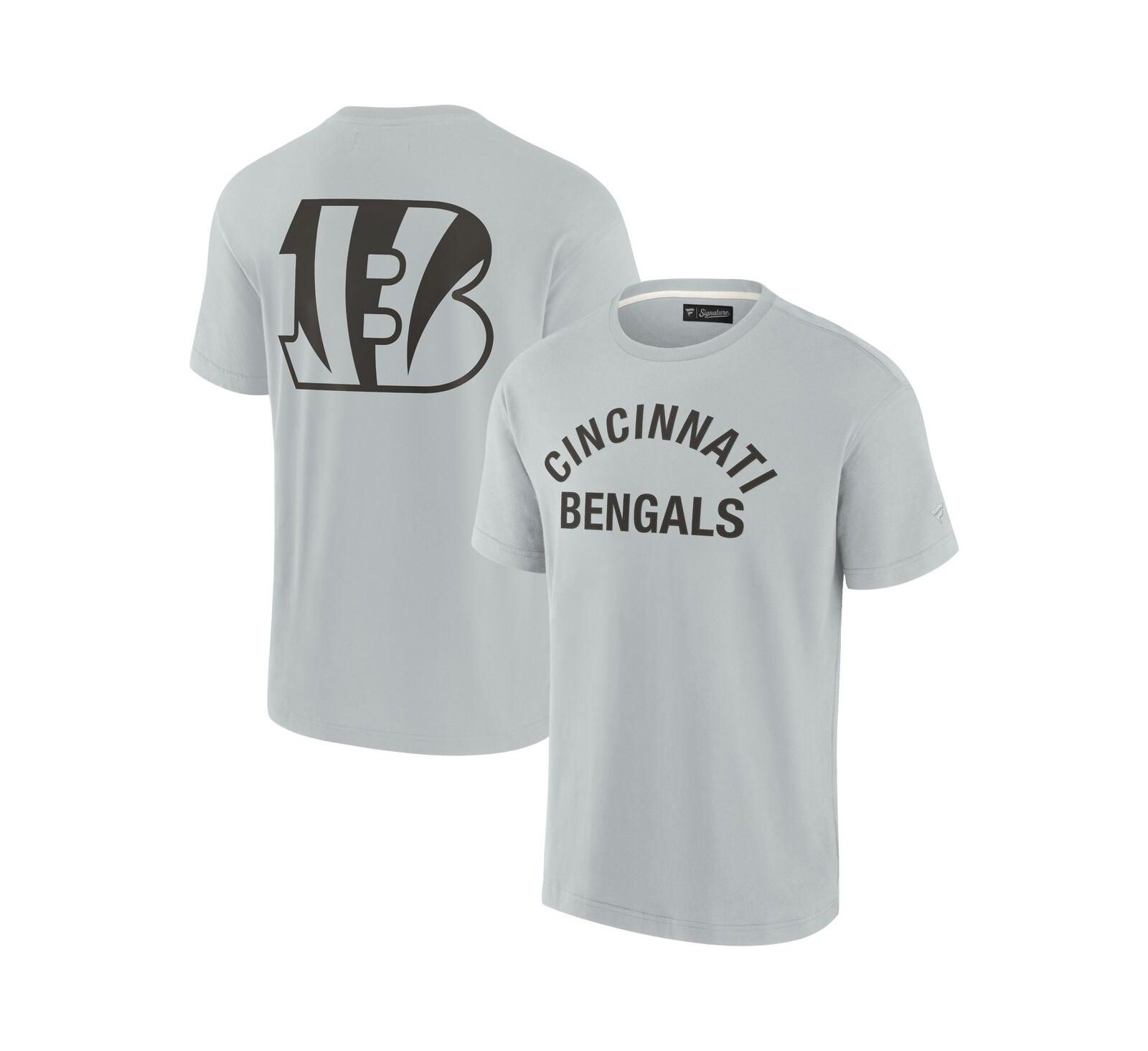 Мужская и женская футболка Fanatics Signature Gray Cincinnati Bengals Super Soft Short Sleeve