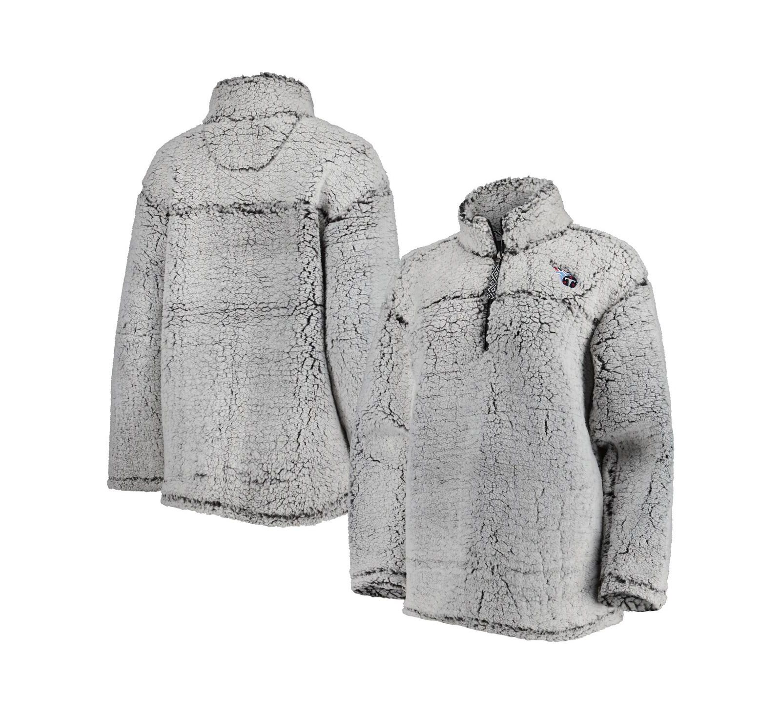 Women's G-III 4Her by Carl Banks Gray Tennessee Titans Sherpa Quarter-Zip Jacket