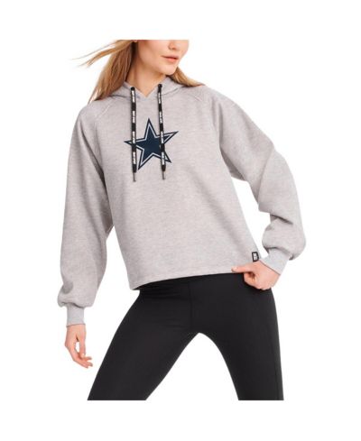 Women's DKNY Sport Heather Gray Dallas Cowboys Debbie Dolman Raglan Pullover Hoodie
