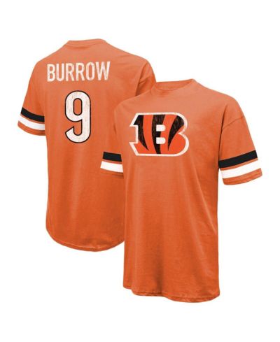 Мужская футболка Majestic Threads Joe Burrow Cincinnati Bengals, оранжевая, oversize fit