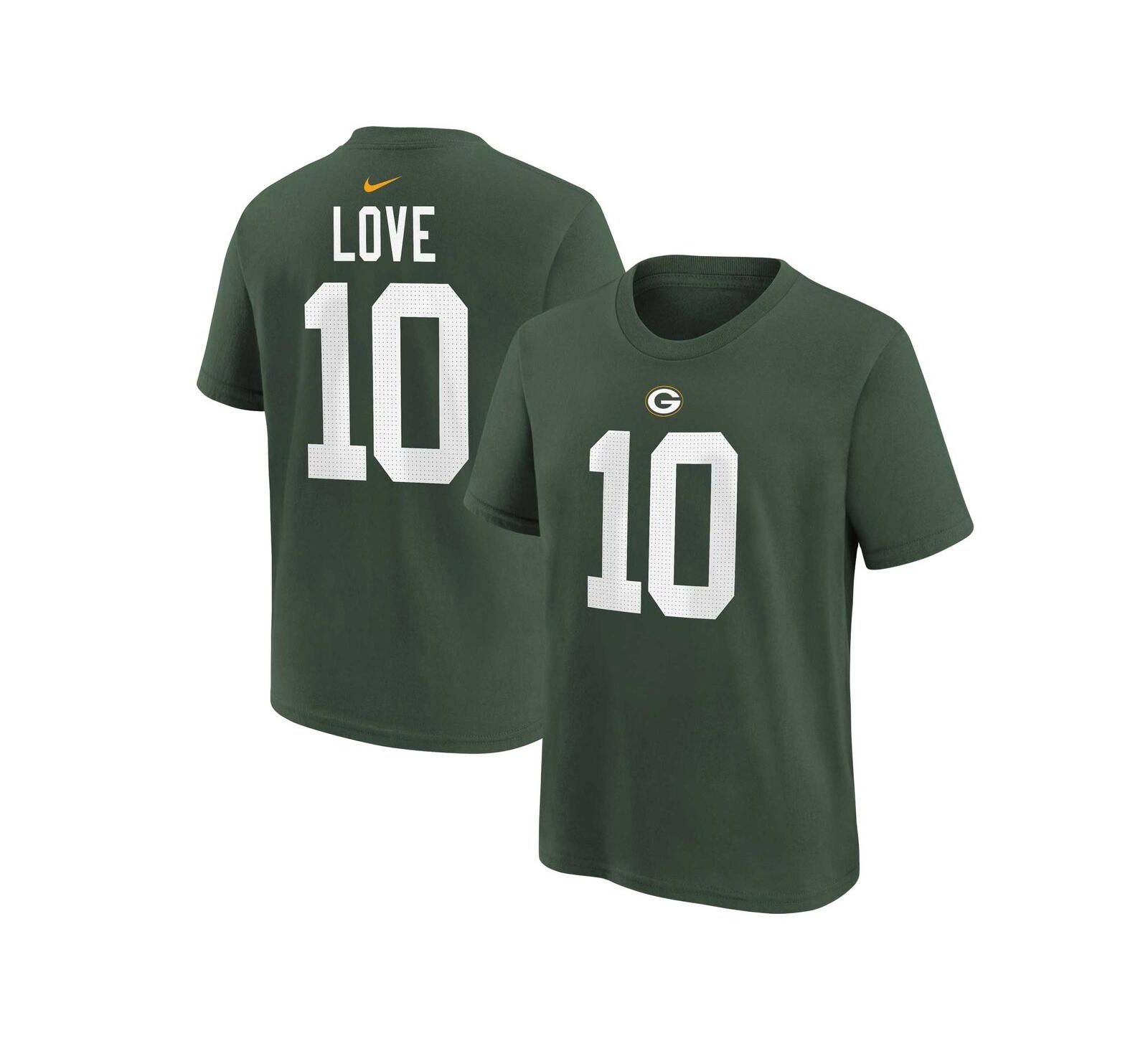 Preschool Boys and Girls Nike Jordan Love Green Green Bay Packers Player Name and Number T-shirt