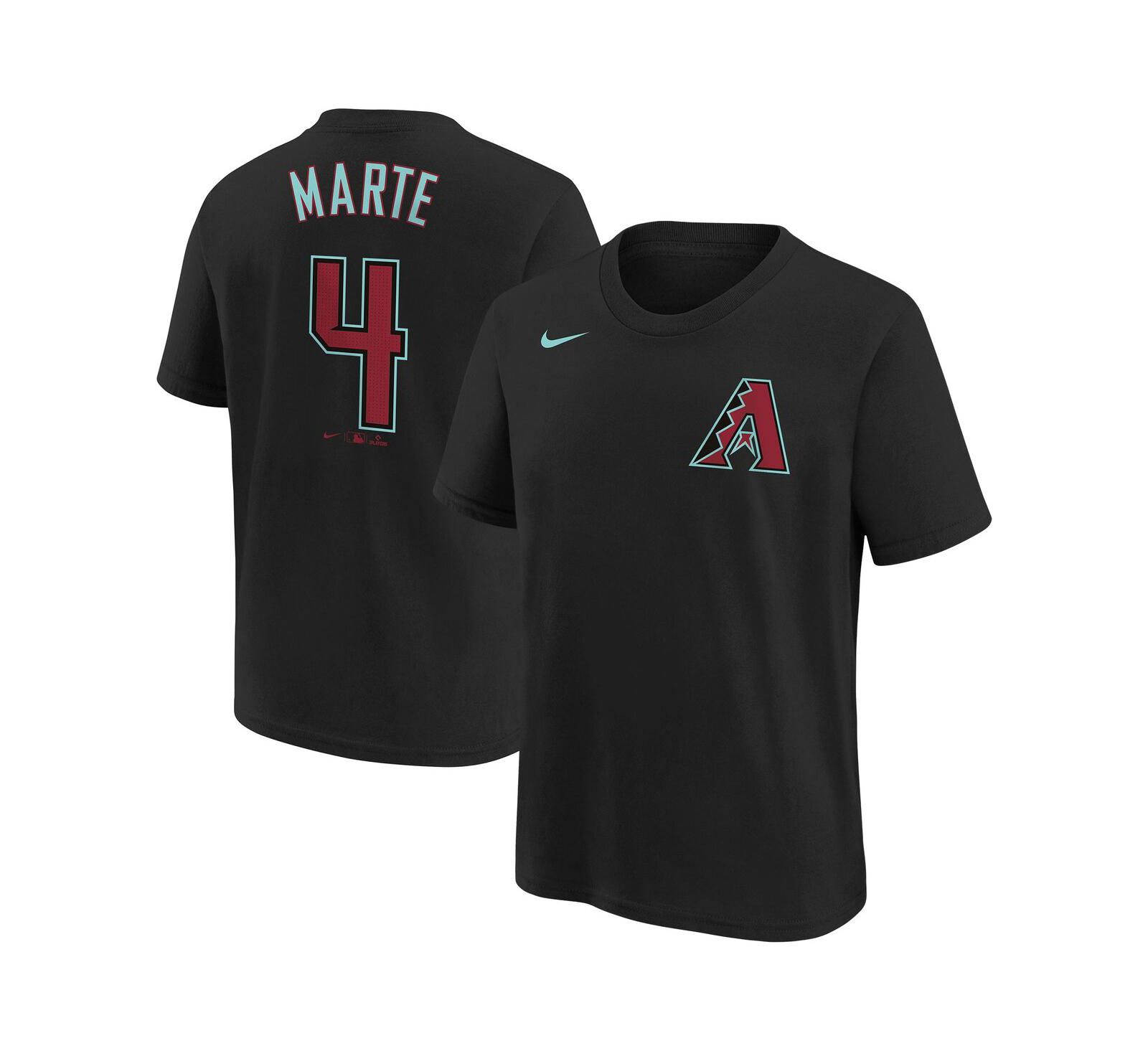 Big Boys Nike Ketel Marte Black Arizona Diamondbacks 2024 Fuse Name and Number T-shirt