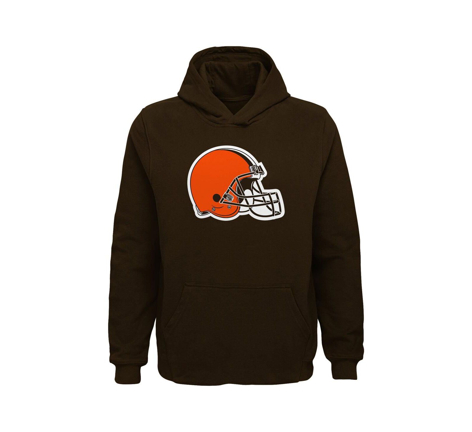 Big Boys Brown Cleveland Browns Team Logo Pullover Hoodie
