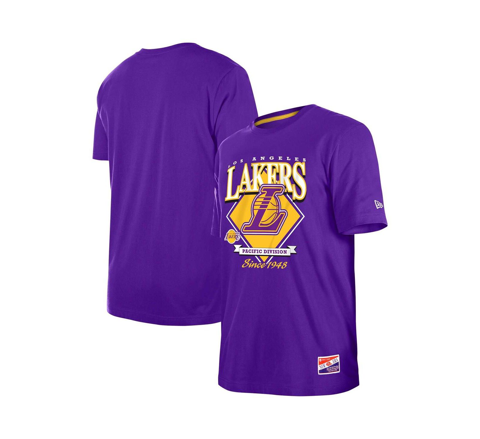 Мужская футболка New Era Purple Los Angeles Lakers Throwback