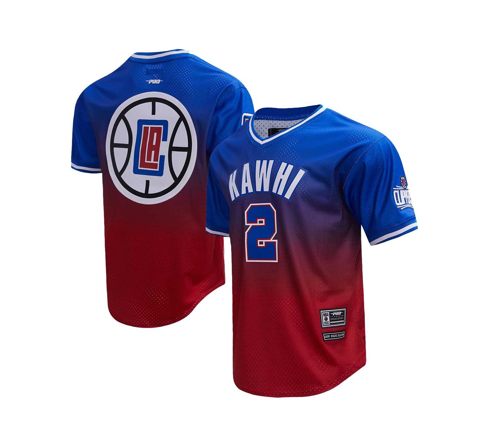 Мужская Pro Standard Kawhi Leonard Royal, Red LA Clippers Ombre Name and Number T-shirt