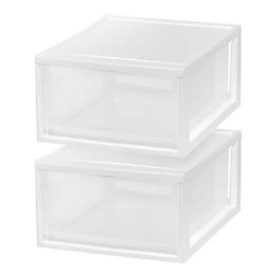 IRIS 30 Qt. штабелируемые пластиковые контейнеры-органайзеры с прозрачными дверцами, 2 шт.