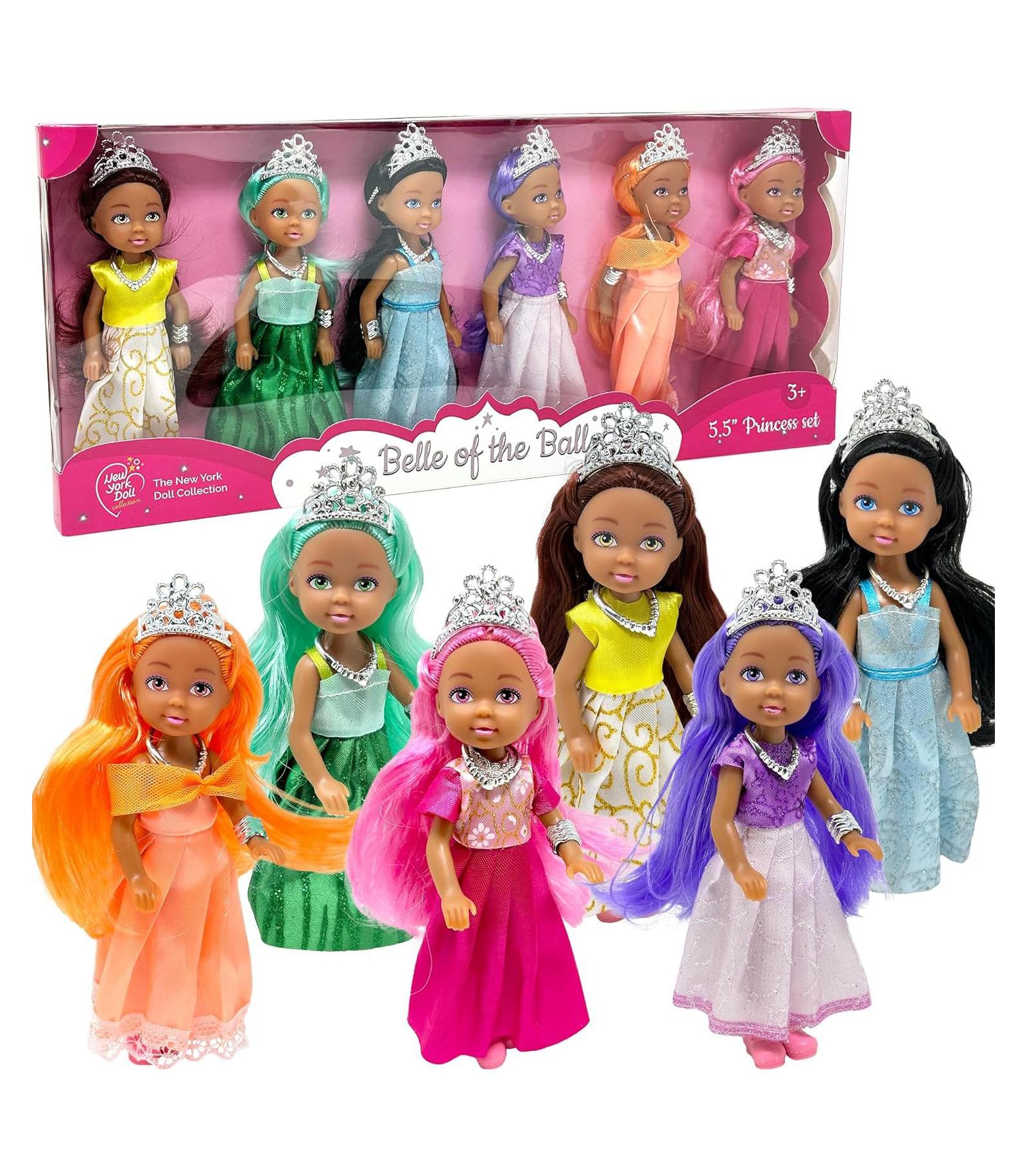 Набор из 6 позированных кукол принцесс The New York Doll Collection 5.5", от 3 лет