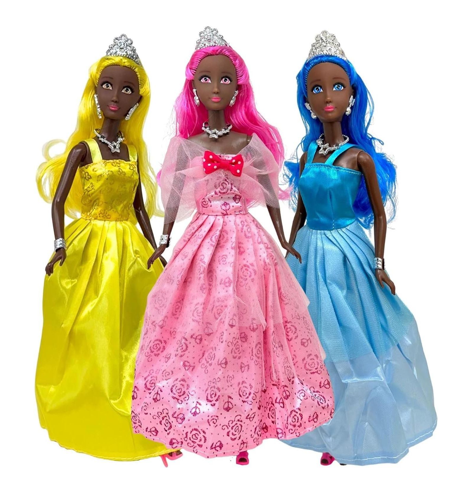 The New York Doll Collection Принцесса 11.5" модная кукла с тиарой и королевскими украшениями, 3 года и старше, набор из 3 штук