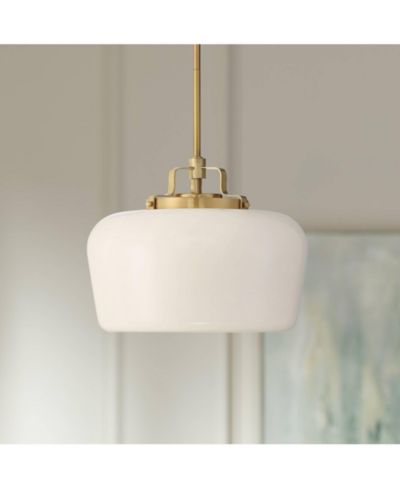 Possini Euro Design Gold 3-Light Opal White Glass Shade 15" Wide Modern Fixture Pendant Chandelier