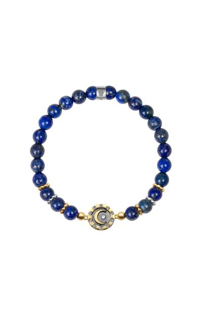 Karma and Luck Lapis Lazuli Moon Charm Bracelet