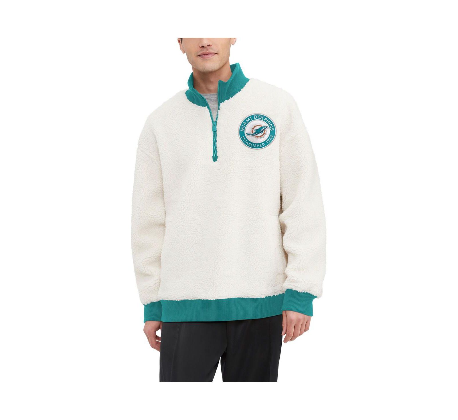 Мужская толстовка Tommy Hilfiger Cream Miami Dolphins Jordan Sherpa Quarter-Zip