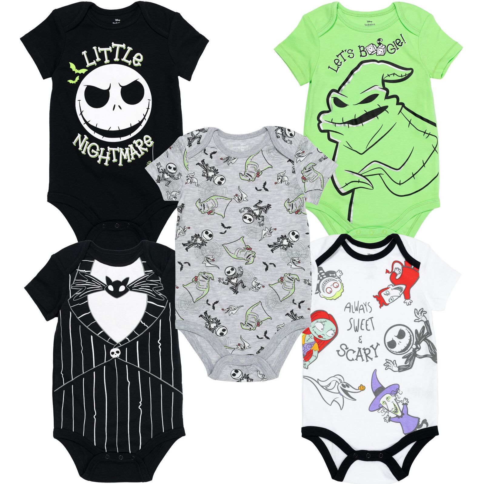 Детский набор боди Nightmare Before Christmas, 5 штук
